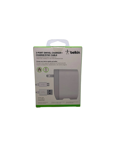 BELKIN 2-PORT SWIVEL CHARGER + MICRO USB 4FT