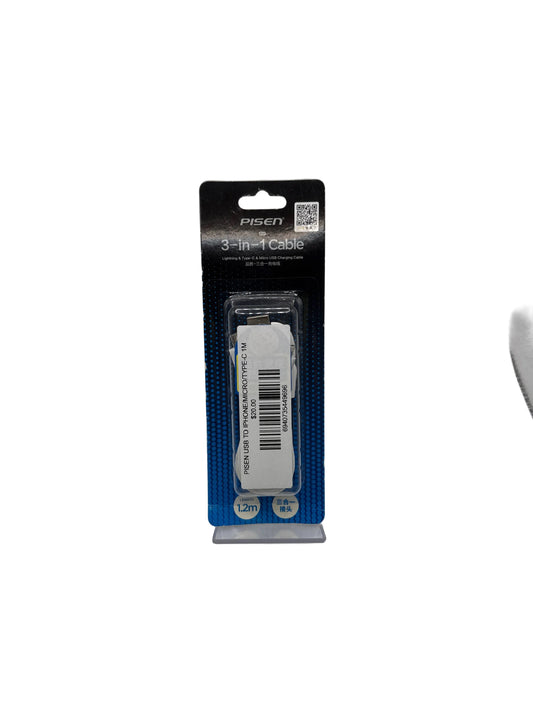 PISEN USB TO IPHONE/MICRO/TYPE-C 1M