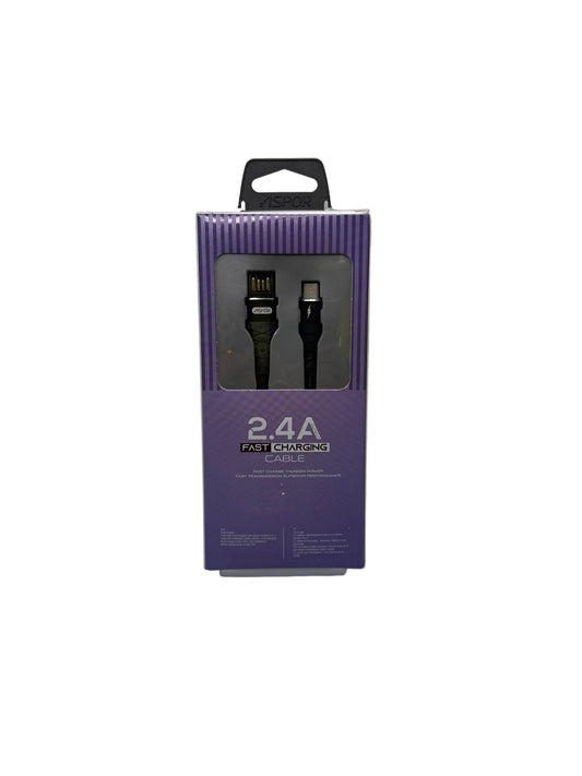 ASPOR USB A TO TYPE C CABLE BLACK  1M