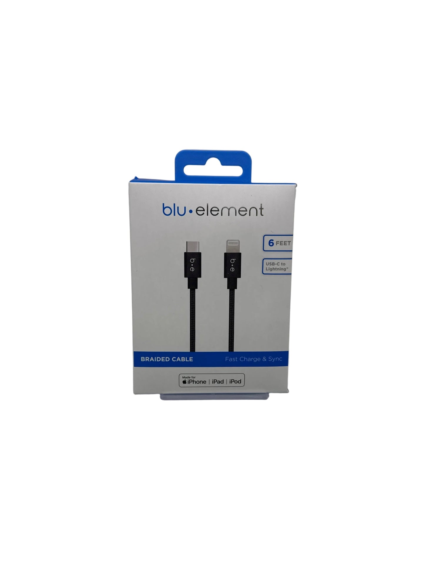 Blu Element  TYPE-C to Lightning Cable BLACK/WHITE 6ft