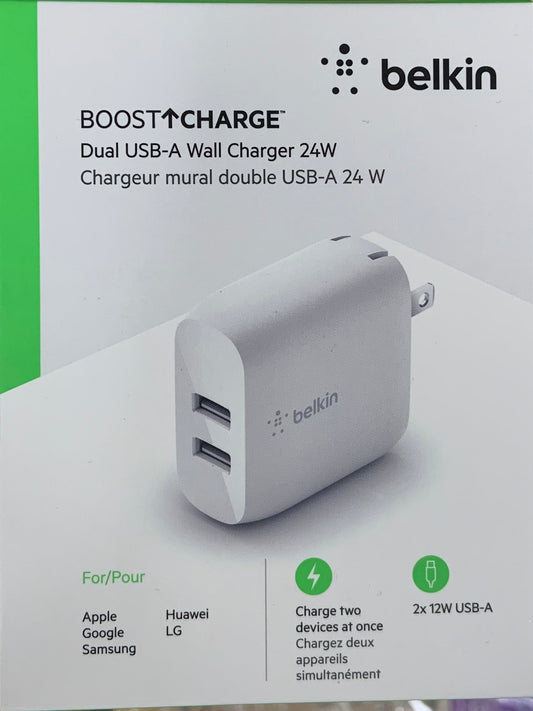 Belkin Dual USB-A Wall Charger 24W