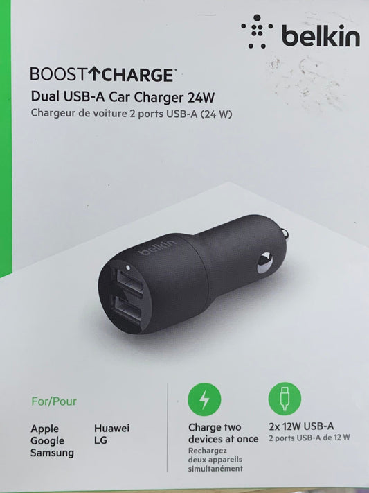 Belkin Dual USB-A Car Charger 24W