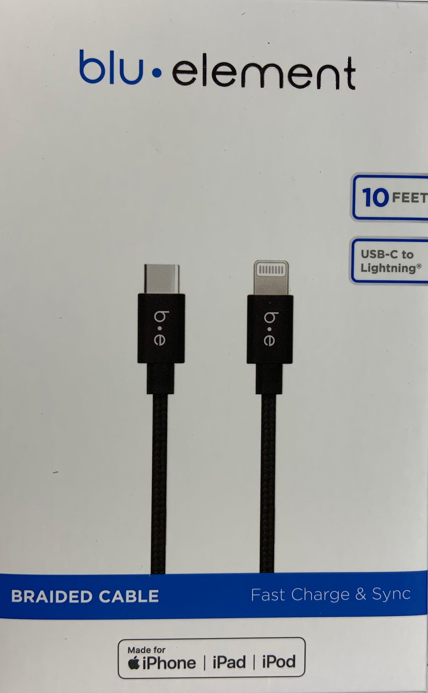 Blu.element  USB-C to Lightning Cable 10ft