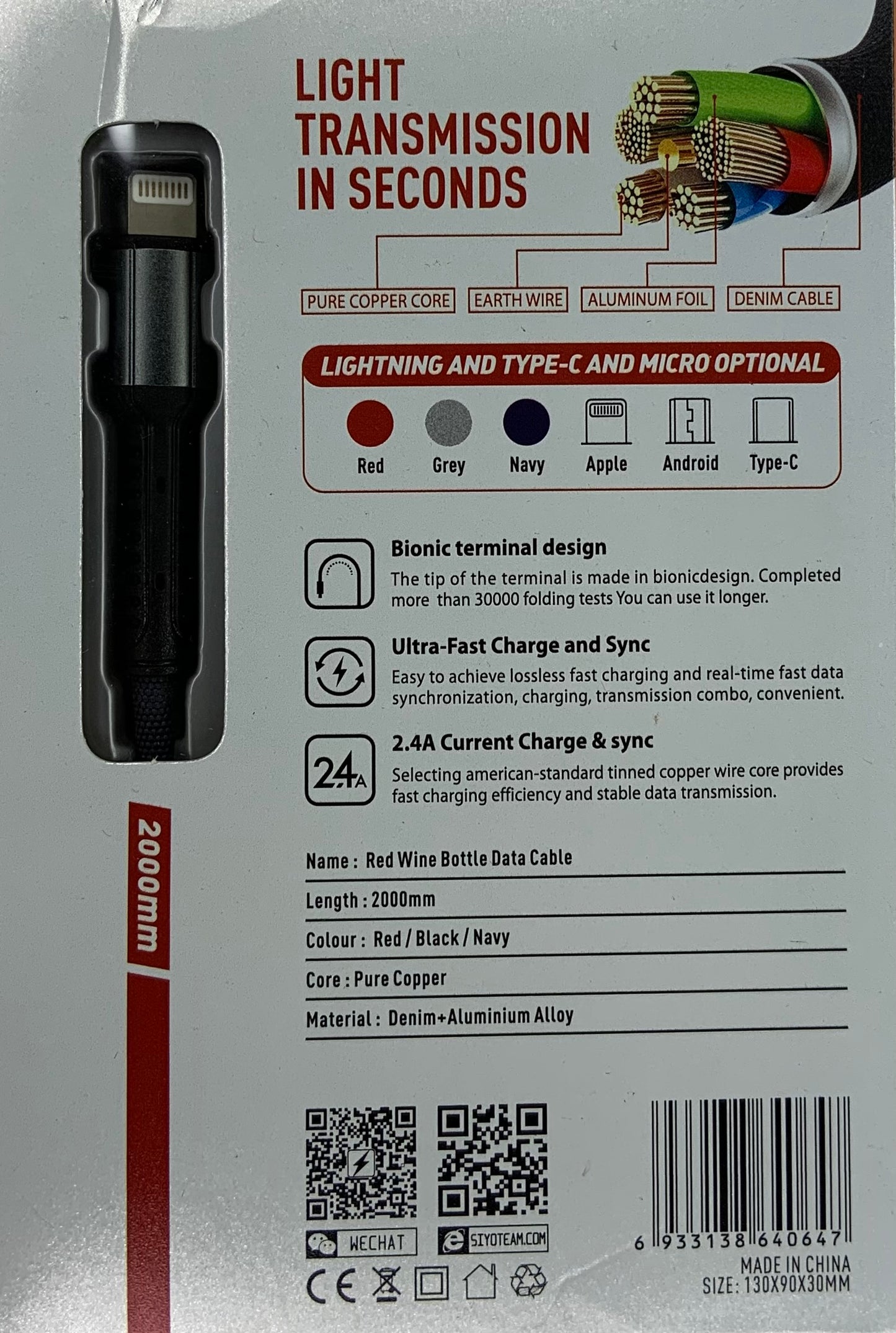 Ldnio LS64 - Lightning to USB Cable, 2 Meter Length