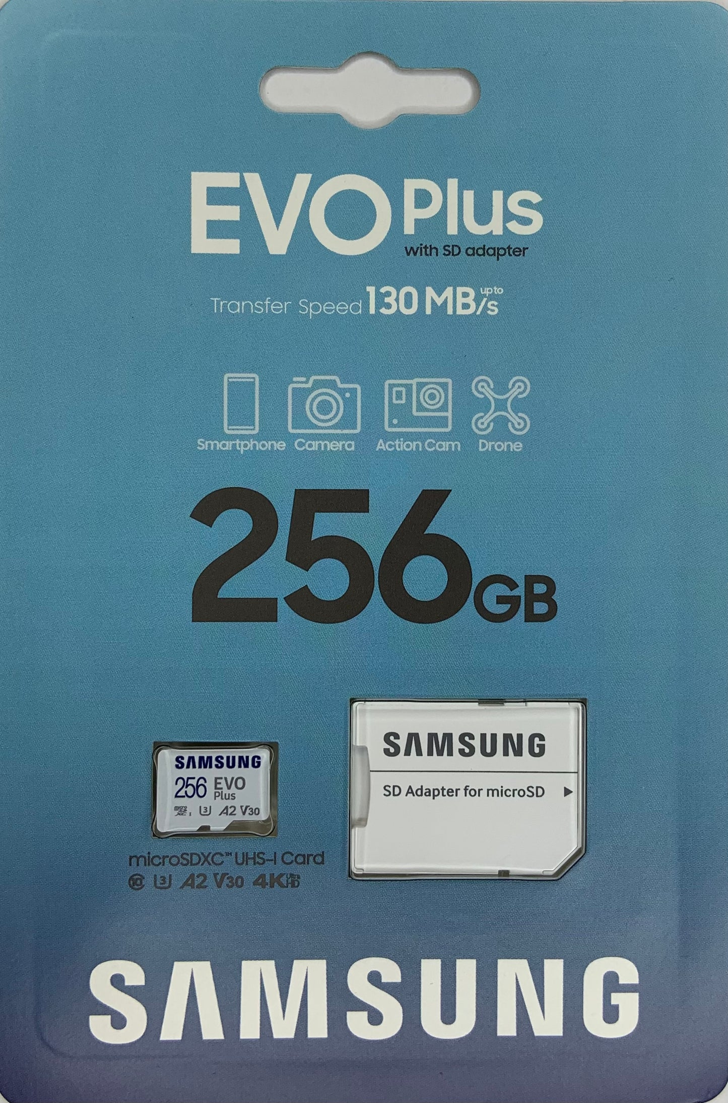 Samsung EVO Plus 130MB/s microSDXC Memory Card with Adapter 256GB OEM