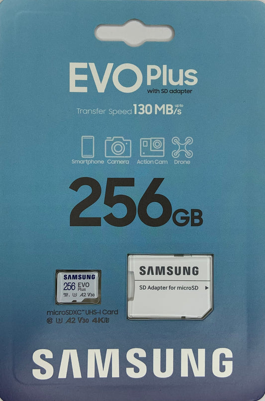 Samsung EVO Plus 130MB/s microSDXC Memory Card with Adapter 256GB OEM