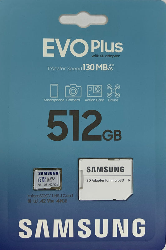 Samsung EVO Plus 130MB/s microSDXC Memory Card with Adapter 512GB OEM